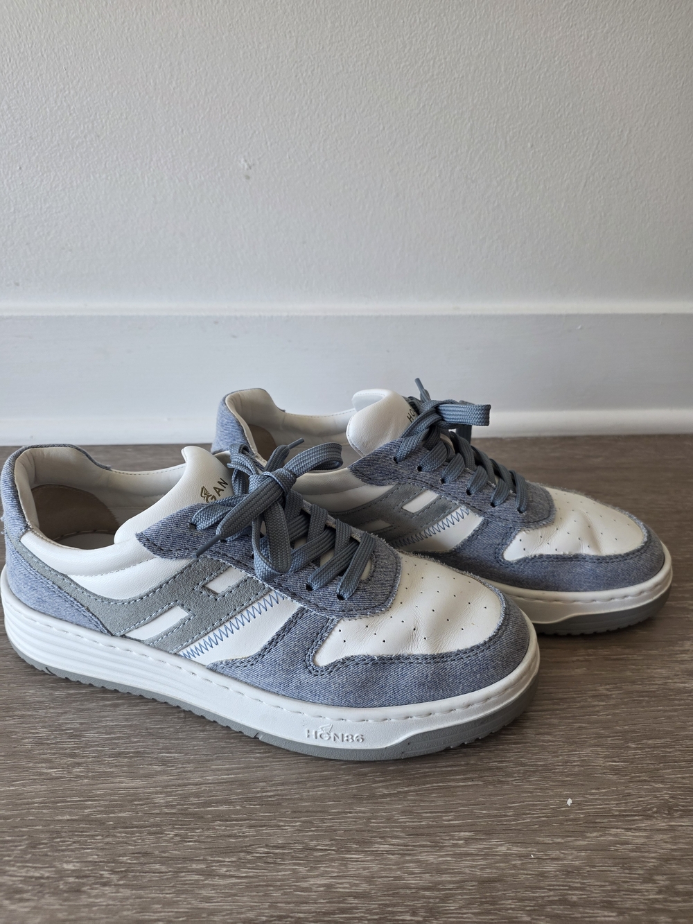 HOGAN Denim Blue Sneaker Real Leather